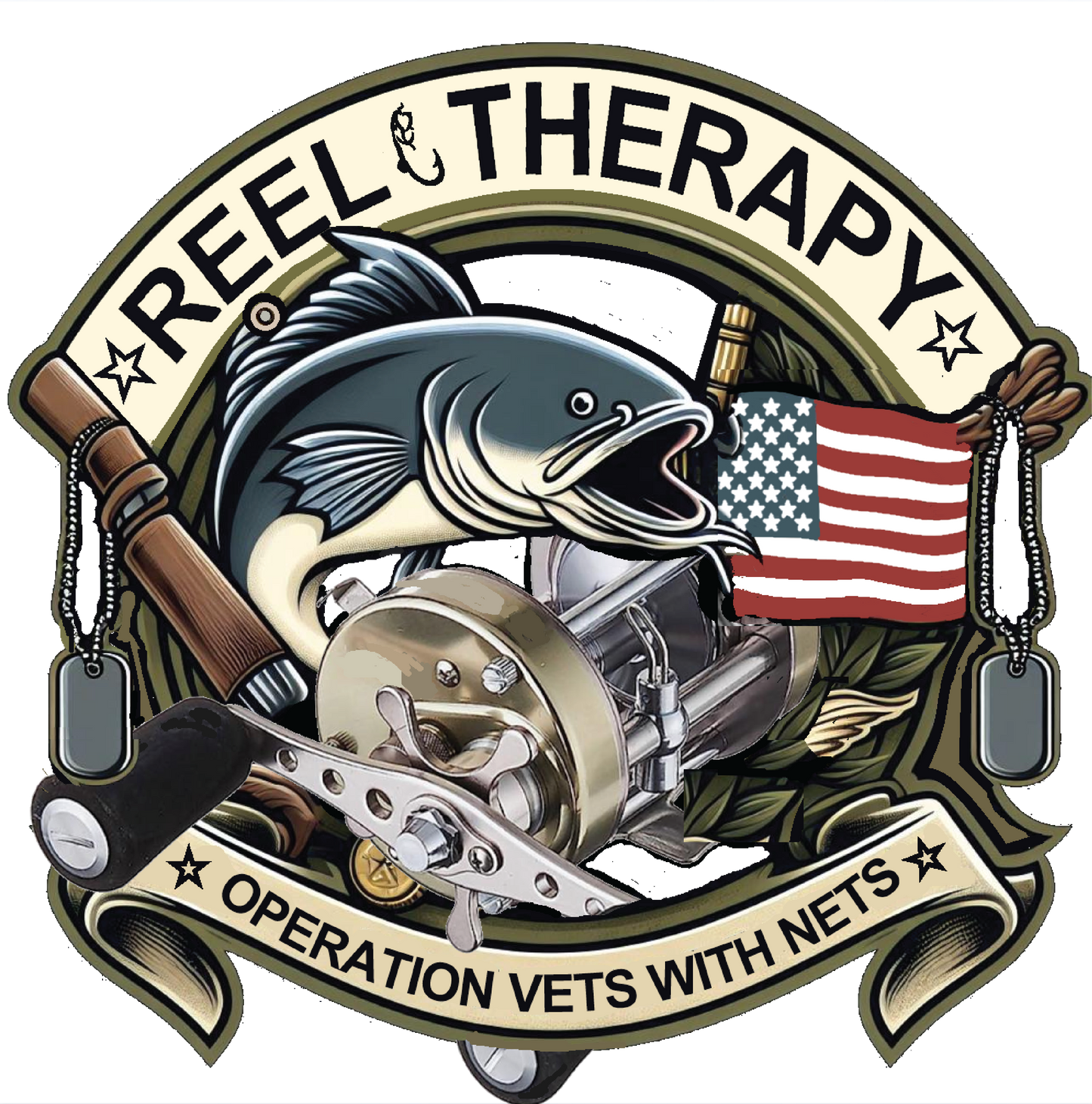 Operation Vets With Nets OD Green "Reel Therapy" Logo